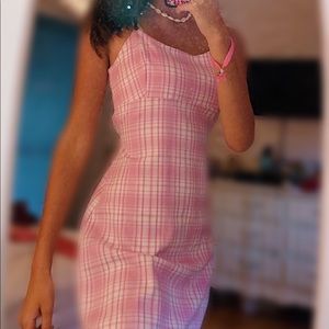 bubblegum pink plaid colleen brandy melville dress